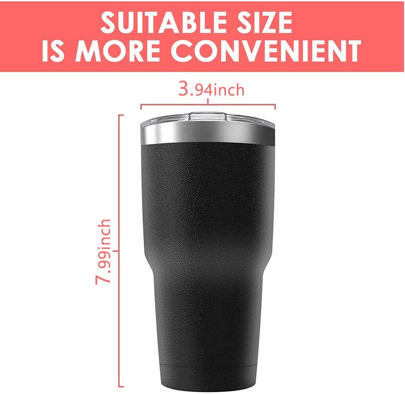 Deitybless 30oz Stainless Steel Travel Mug with Lid, 6 Pack Double Wall Vacuum Insulated Bulk Tumbler, Powder Coated Coffee Cup Suitable for Vehicle Cup Holders(Black) - Image 4